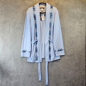 Randolph Duke Jacket Womens 1X Embellished Open Front Belted‎ Beaded Dressy